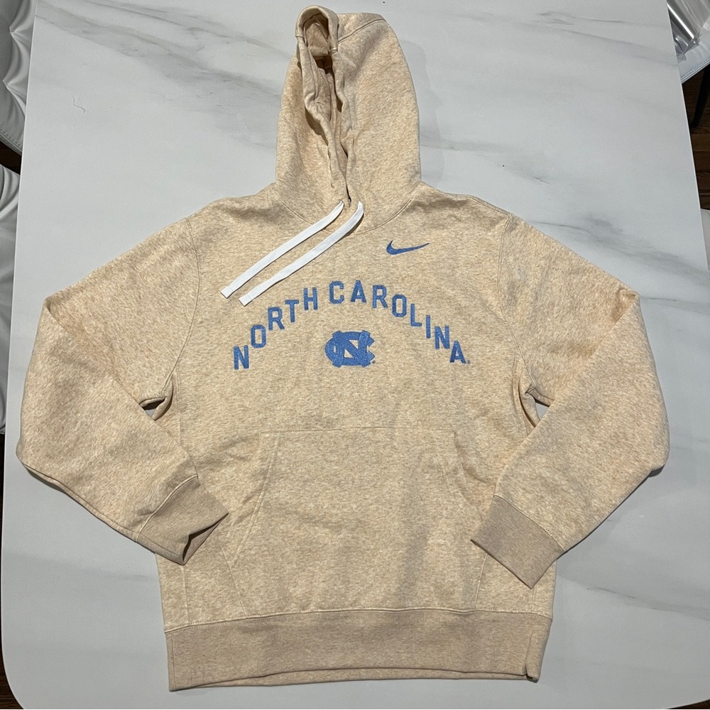 Nike North Carolina Beige Heather Pullover Hoodie with Carolina Blue Logo